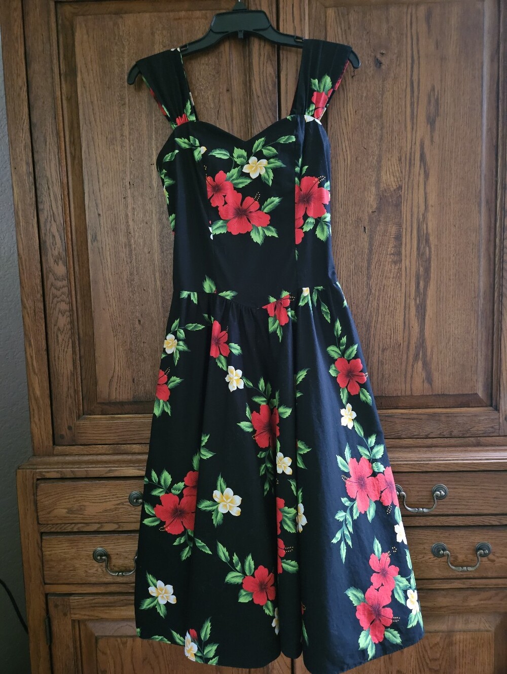 Vintage Royal Creations Summer Sun Dress~ Red Hibiscus Sz M